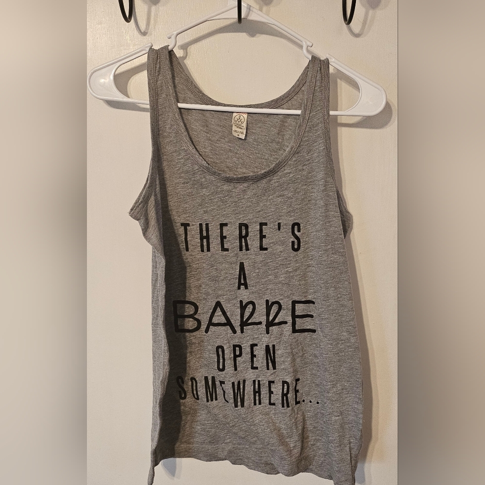 Alternative Gray Sleeveless Tank Top with Black Print